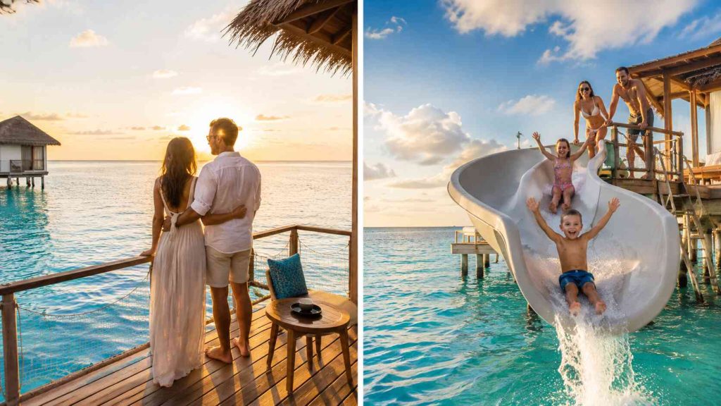 Soneva Jani Maldives perfect for honeymooners and families with overwater villa and water slide