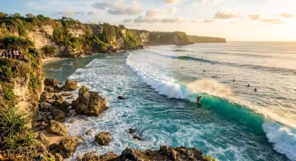 Surf break near Uluwatu, close to Bulgari Resort Bali on the Bukit Peninsula