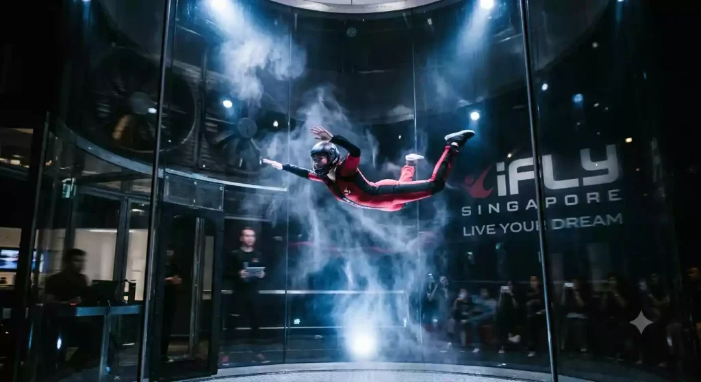 Indoor skydiving at iFly Singapore, Sentosa Island
