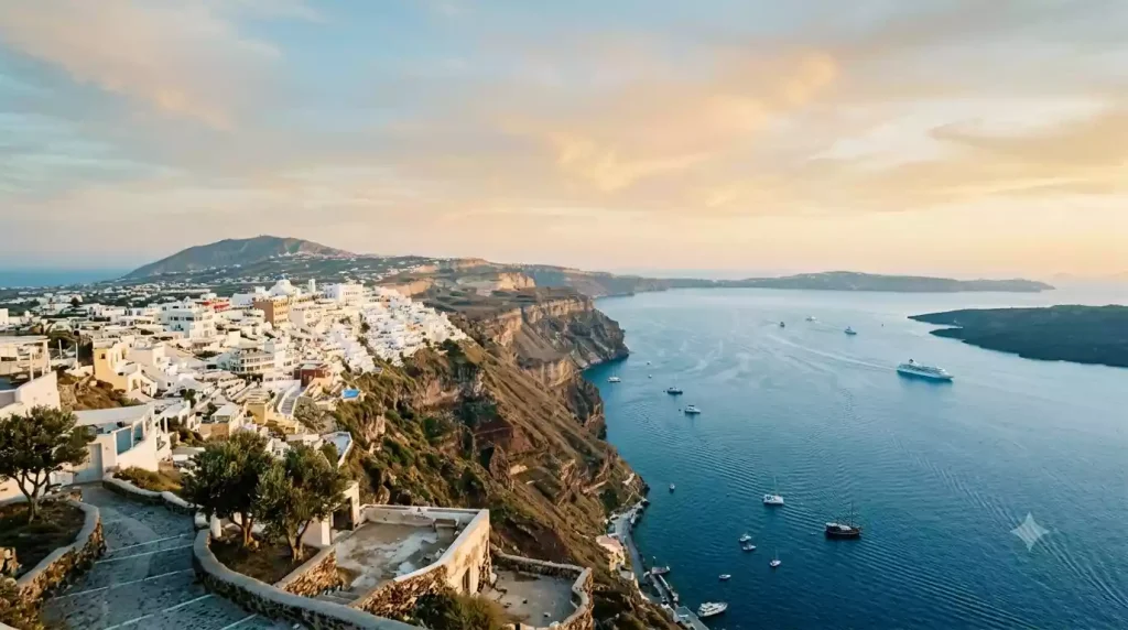 Imerovigli village on Santorini's caldera rim