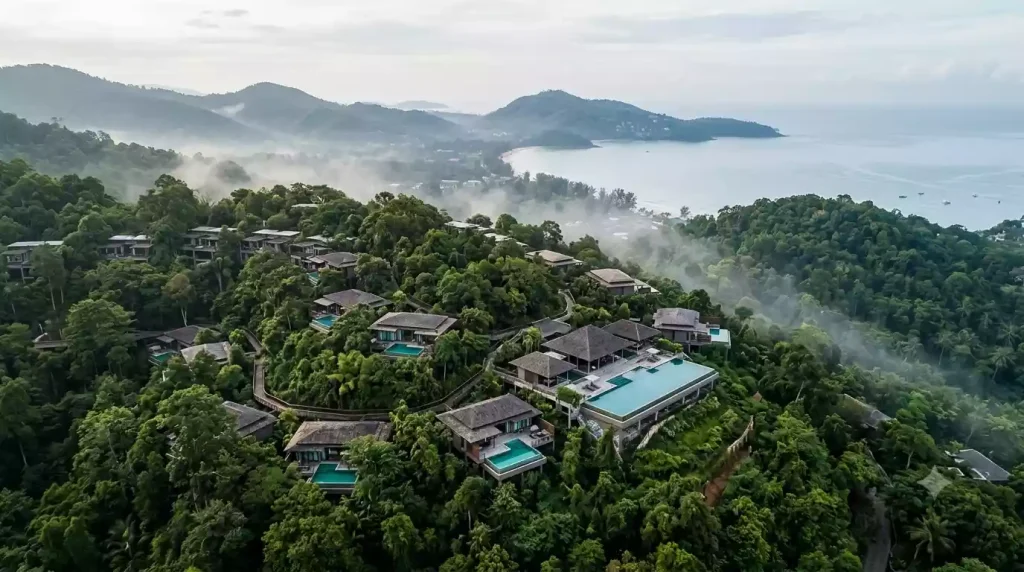 Keemala Phuket's rainforest hillside setting above Kamala Beach