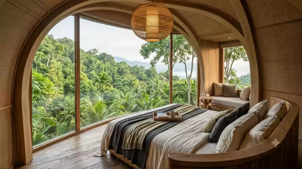 Tree Pool House bedroom interior at Keemala Phuket