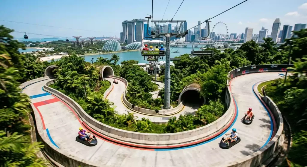 The Skyline Luge track at Sentosa Island